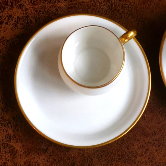 Antique Delicate White Bone China Coffee Cup & Saucer w/Gold Trim by MZ Austria - Picture 4 of 9